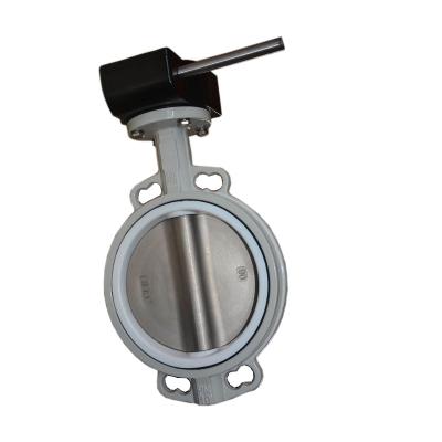 China General PTFE CF8 handwheel aluminum alloy butterfly valves anti-corrosion liner without pin valve for sale