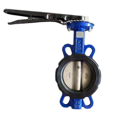 China General Centerline Wafer Handle Butterfly Valve Rubber Liner Stainless Steel Plate Valves DN80 DN100 DN150 PN16 for sale