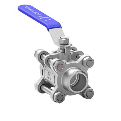 China General 304 Stainless Steel 316L Three Piece Welded Ball Valve Butt Welded Manual Ball Valve 2 Inch for sale