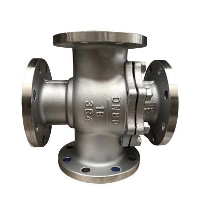 China Ball Valve End CF8 SS304 ISO5211 BS JIS General ANSI 4way Flanged Ball Valves for sale