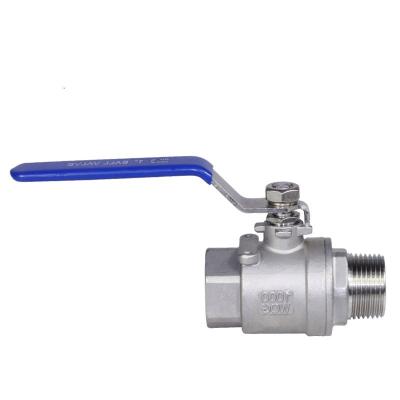 China General Inox 304 Stainless Steel Internal Female And External Two Piece Ball Valve Male Thread Tap Water Valves Supply for sale