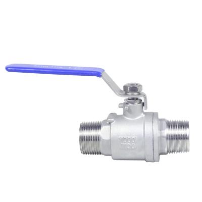 China Dual Male Thread Ball Valve Prices CF8 CF8M INOX 304 General Ball Valves 2PC Supplier for sale