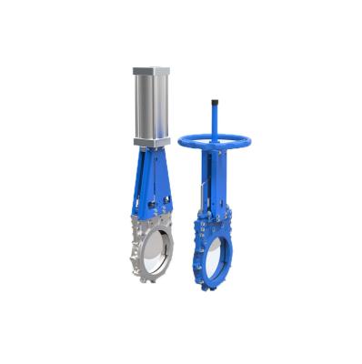 China New style QM73X-10C knife gate valve pneumatic seal dual WCB CF8 DI body FKM general seal for sale