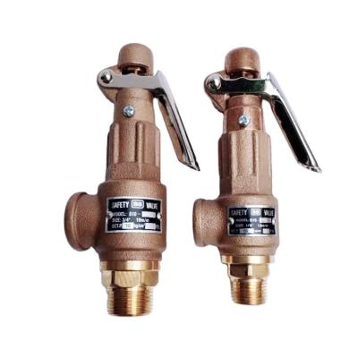 China General 1/2 3/4 1 Full Copper Spring Steam Boiler Safety Safety Valve Adjustable Gas Tank With Lever Included for sale