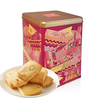 China Low-CARB Specialty Hot Selling Gifts Packing Gift 330g Handmade Tin Nut Cookies Best Holiday Cookies for sale