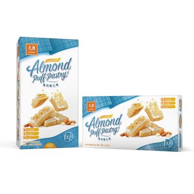 China Factory Supply Good Quality Low-CARB Nut Cookie Bars Snacks and Soft Puff Pastry Almond Cookies for Sale for sale