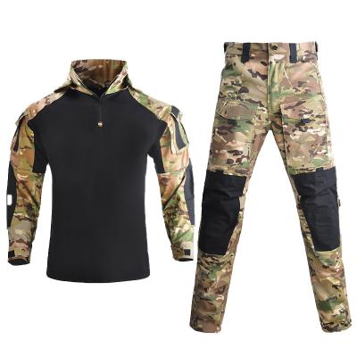 China New Multicam Anti-Static Combat Series Black Army Style Frog Suit+ Pants Military Army Suit With Y-KK Elbow Knee Pads ZIPPER for sale