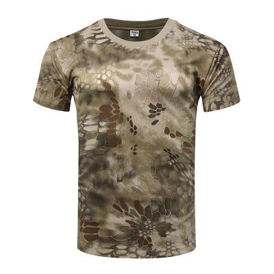 China Anti-Wrinkle Military Short Sleeve Tee Army Camouflage T-shirt Men's Tactical Uniforms Desert Pythons Outdoor Rise Camouflage for sale