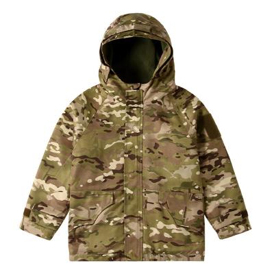 China Anti-Static Children's Camouflage Storm Coat Male Anorak Coat Plus Wool Winter Coat CP Camouflage Hooded Jacket for sale