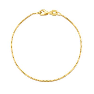 China CLASSIC 14k Gold Solid Box Chain Bracelet OEM ODM Manufacturer CVD Diamond Perfect for Gift for sale