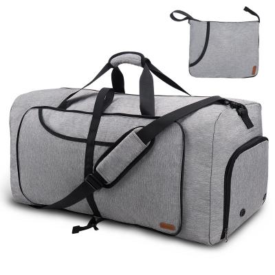 China Fashion Vogshow 80L Large Foldable Sports Travel Bag Waterproof Gym Overnight Duffel Bag With Shoe Compartment for sale