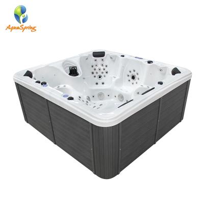 China Freestanding Rectangle Bath Jug With Massage Spas Cheap Freestanding Outdoor Hot Tub Spas for sale