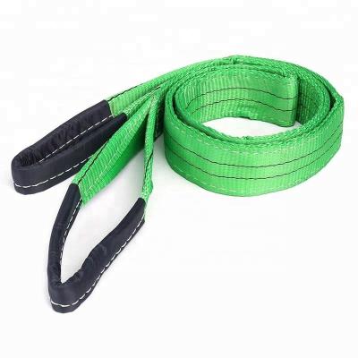 China Polyester 3 Ton 2T 20 Ton 10 Ton 5 Polyester Webbing Sling Web Belt Color Coded Container Lifting Sling With Flat Eye for sale