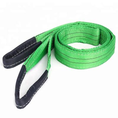 China Polyester 3 ton 5 ton 10 ton cinchas 20 ton 2T polyester webbing sling web belt color coded container with flat eye for sale