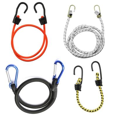 Κίνα PP Chat + Bungee Jumping Bungee Loop Core Latex Heavy Duty Flat Rubber Adjustable Bungee Down Tie Down Seil With Metal Hook προς πώληση