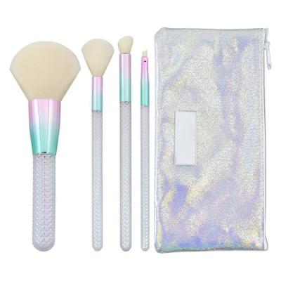 China Angular Blush Hot New Products Handle Private Label 4pcs Creative Travel Makeup Brush Set for sale