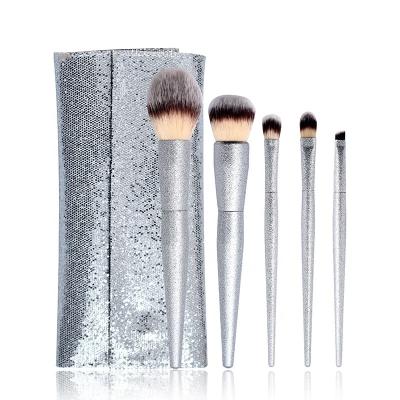 China Angular Blush OEM ODM Bag Cosmetic Soft Synthetic Hair Travel Glitter Makeup Portable Brush Set for sale