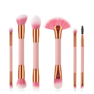 China Angular Blush Beauty Care Vegan Cosmetics Brush Set Double End Makeup Brush Kit Double End Cosmetics Brush Set for sale