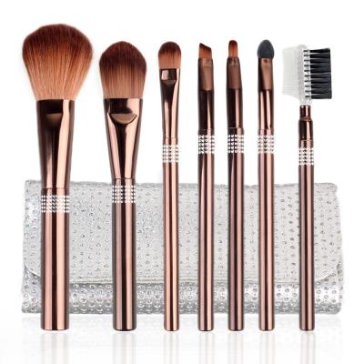 China Angular Blush Personalized 7pcs Diamond Travel Makeup Brush Set Synthetic Hair Portable Cosmetic Brush Set for sale