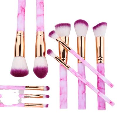 China Angular Blush OEM Makeup Brush Set Vegan Synthetic Make Up Brushes Luxury Custom Logo Makeup Brushes for sale