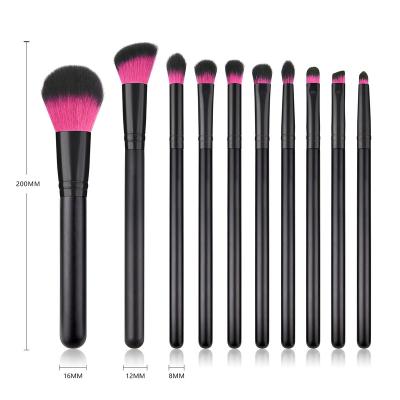 China Angular Blush Black Cosmetics Sweeps Synthetic Base Makeup Brush Set Eyeshadow Makeup Brushes for sale