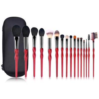 China Angular Blush Promotion Personalized Cosmetic Brushes With Bag 16pcs Makeup Brush Set Professional Private Label for sale