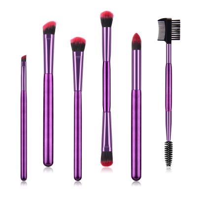 China Angular Blush Private Label Double Sided End Eye Makeup Cleansing Brushes 6Pcs Eye Lash Brushes Set for sale