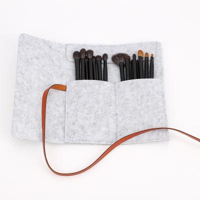 China Angular Blush Professional Eye Makeup Brushes 15pcs Premium Goat Hair Eyeshadow Brush Set With Cosmetic Package for sale