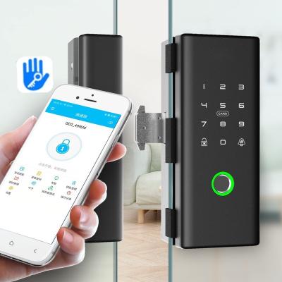 China New Style TTT Smart Door Lock Smart Glass Sliding Glass Door Smart Door Lock Cerradura De Smart Card Fingerprint Crystal Code for sale