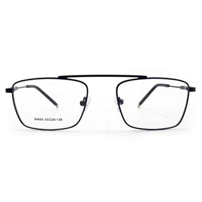 China Fashion Optical Frame Double Bridge Square Shape Glass High Quality Metal for sale