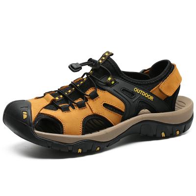 China 2021 fashion durable sandals man leather flat shoes style outdoor walking sneakers beach running shoes trekking water shoes for sale