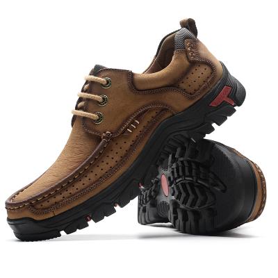 China Low Cut Casual Genuine Leather Men's Shoes Waterproof Trailing Rise Design Anti-skid New Increasing Climbing Shoes Fall Shoes for sale