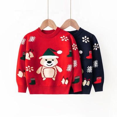 China New Autumn And Winter Fashion Christmas Children's Pullovers Kids Girls Boys Knitted Crew Neck Sweaters for sale