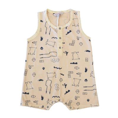 China 2023 summer Hot sale 100% organic cotton printed animal knitted newborn baby rompers for sale