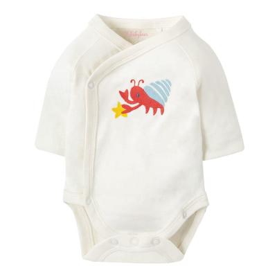 China Custom Embroidery Baby Long Sleeve Rompers organic cotton knitted newborn baby rompers for sale