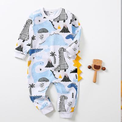 China Customized Design Cotton Spandex Baby jumpsuit Romper Newborn Long Sleeve Plain Organic Cotton Baby Bodysuit Pajamas for sale