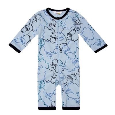 China Good Quality Custom 100% Organic Cotton Baby Footie zipper Onesie Jumpsuit Low Price Baby Romper for sale