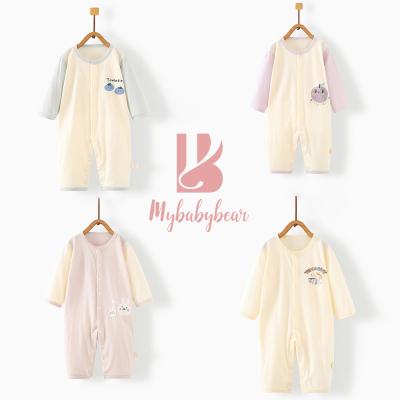 China OEM ODM factory 100% Cotton Long Sleeve Unisex Baby Clothing Customized Logo Infant Baby Rompers for sale