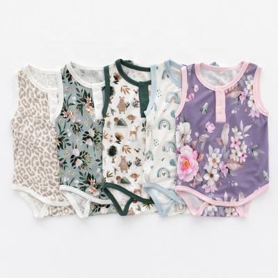 China In Stocks Custom Color Printing Baby Rompers 97%Bamboo 3%Spandex Snaps Design Baby Clothing for sale