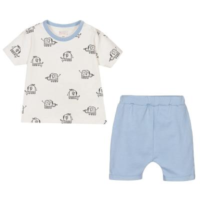 China Summer baby boys girls clothing sets customized printing color Organic Cotton Baby Clothing Baby Clothing Sets for sale