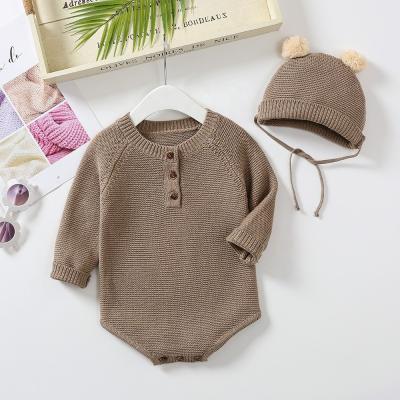 China Winter Custom 100% Cotton Sweater Baby Boys Girls Infant Jumpsuit Bodysuit for sale