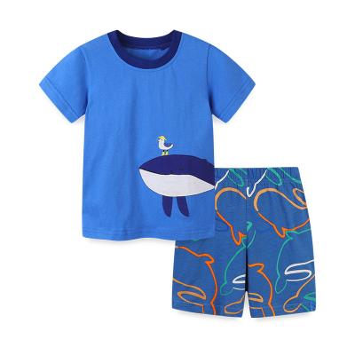 China Summer kids clothing set 100% cotton children boys 2Pcs tops shorts clothing set for sale