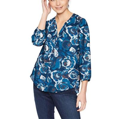 China JBeiL Latest OEM Floral Print Anti-pilling Women's Designer Shirts Floral Print Design Fashion T-shirt Custom Women T-shirt for sale