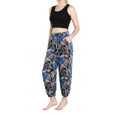 China JBeiL Print Breathable Custom Elastic Waist Women's Casual Pants With Pockets 2021 Trousers For Women Summer Casual for sale