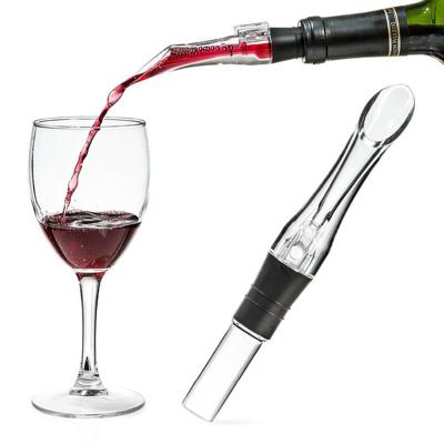 China Sustainable Acrylic Wine Aerator Spout Pour Portable Wine Decanter Pourer Wine Accessories for sale