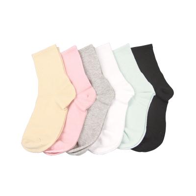 China Antibacterial Soft Solid Customized Breathable Licras Deportivas Para mujer Combed Cotton Women Midi Heated Socks for sale