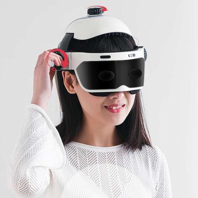 China Head Smart 2 In1 Air Pressure Compress Vibrating Hot Musical Relax Eye Viewing Touch Headset Smart Electric Head Massager for sale