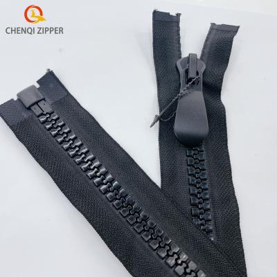 China Auto lock custom siz and color, backpack and clothes accessories 8# zipper with double sliders plastic resin zipper for sale