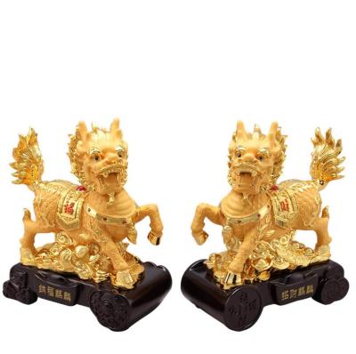 China China Fengshui Colorful Chinese Resin Animal Chi Lin Home Decor Statue for sale