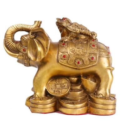 China Mini Gift Money Frog Resting Elephant Vintage Statue China Brass Material for sale